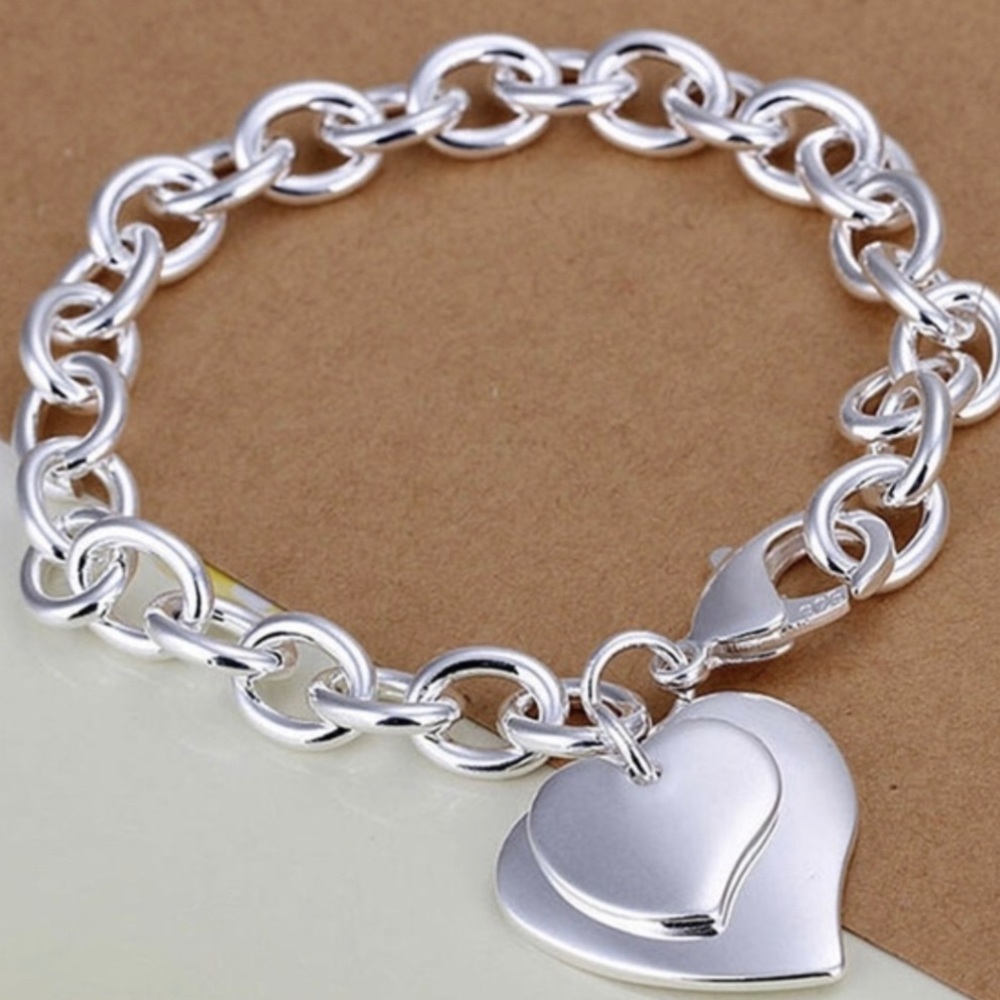 Heart silver bracelet